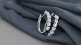 1.00 Carat (ctw) Round White Diamond Huggies & Hoop Illusion Ladies Earrings  10K White Gold
