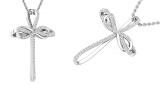 0.25 Carat (ctw) Artistic Round White Diamond Ladies Infinity Cross Pendant 1/4 CT | 18K White Gold