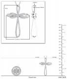 0.25 Carat (ctw) Artistic Round White Diamond Ladies Infinity Cross Pendant 1/4 CT | 18K White Gold