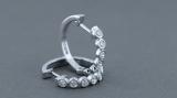 0.5 Carat (ctw) Round Diamond Impressive Ladies Huggies Hoop Earrings 1/2 CT 14K White Gold