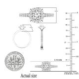 0.65 Carat (ctw) Round White Diamond Stunning Halo Style Engagement Ring | 925 Sterling Silver
