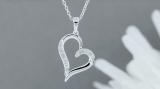 0.10 Carat (ctw) Round White Diamond Ladies Trendy Heart Shaped Pendant 10 CT | 925 Sterling Silver
