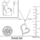 0.10 Carat (ctw) Round White Diamond Ladies Trendy Heart Shaped Pendant 10 CT | 925 Sterling Silver