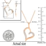 0.10 Carat (ctw) Round White Diamond Ladies Trendy Heart Shaped Pendant 10 CT | 18K Rose Gold