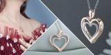 0.10 Carat (ctw) White Diamond Ladies Trendy Double Heart Shaped Pendant 10 CT | 14K Rose Gold