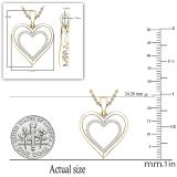 0.10 Carat (ctw) White Diamond Ladies Trendy Double Heart Shaped Pendant 10 CT | 10K Yellow Gold