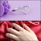 0.15 Carat (ctw) Stylish V Shaped White Diamond Ladies Marvellous Wedding Ring 10K White Gold