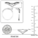 0.15 Carat (ctw) Stylish V Shaped White Diamond Ladies Marvellous Wedding Ring 10K White Gold