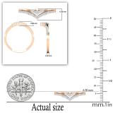 0.25 Carat (ctw) Stylish Two Layers V Shaped White Diamond Ladies Wedding Ring 1/4 CT 10K Rose Gold