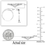 0.25 Carat (ctw) Stylish Two Layers V Shaped White Diamond Ladies Wedding Ring 1/4 CT 925 Sterling Silver