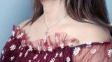 0.15 Carat (ctw) White Diamond Ladies Trendy Double Heart Shaped Pendant | 925 Sterling Silver