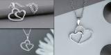 0.15 Carat (ctw) White Diamond Ladies Trendy Double Heart Shaped Pendant | 925 Sterling Silver