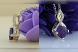 6 MM Cushion Cut Amethyst & White Diamond Ladies Stunning Pendant | 18K Yellow Gold