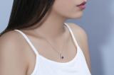 6 MM Cushion Cut Amethyst & White Diamond Ladies Stunning Pendant | 925 Sterling Silver