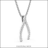 0.10 Carat (ctw) Round Diamond Ladies Tiny Dainty Wishbone Pendant 1/10 CT 925 Sterling Silver