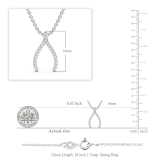 0.10 Carat (ctw) Round Diamond Ladies Tiny Dainty Wishbone Pendant 1/10 CT 925 Sterling Silver