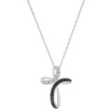 Ladies Infinity Cross Religious Pendant for Her with Round Diamond Accents, 925 Sterling Silver