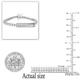 0.25 Carat (ctw) Round White Diamond Square Illusion Set Bracelet 1/4 CT | 925 Sterling Silver