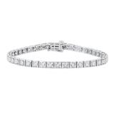0.25 Carat (ctw) Round White Diamond Modern Square Tennis Bracelet 1/4 CT | 925 Sterling Silver