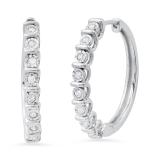 0.26 Carat (ctw) Round White Diamond Style Hoops & Huggies Earrings 1/4 CT | 925 Sterling Silver