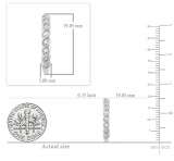 Ladies Round White Accents Diamond Infinity Swirl Ribbon Huggies Hoop Earrings | 925 Sterling Silver