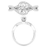 0.70 Carat (ctw) Round White Diamond Entangled Infinity Ladies Engagement Ring 925 Sterling Silver