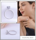 10X7 MM Pear Shaped Cubic Zirconia and Round White Diamond Engagement Ring |10K White Gold