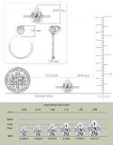 10X7 MM Pear Shaped Cubic Zirconia and Round White Diamond Engagement Ring |10K White Gold