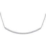 1.03 Carat (ctw) Round White Diamond Encrusted Arc Pendant 1 CT | 925 Sterling Silver