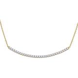 1.03 Carat (ctw) Round White Diamond Encrusted Arc Pendant 1 CT | 10K Yellow Gold