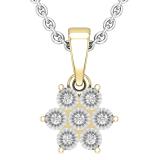 0.07 Carat (ctw) Round White Diamond Elegant Ladies Pendant | 14K Yellow Gold