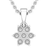 0.07 Carat (ctw) Round White Diamond Elegant Ladies Pendant | 925 Sterling Silver