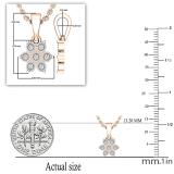 0.07 Carat (ctw) Round White Diamond Elegant Ladies Pendant | 10K Rose Gold