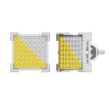 0.44 Carat (ctw) Round Yellow & White Diamond Square Shape Men's Stud Earrings | 925 Sterling Silver