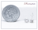 Round White Diamond Halo Illusion Set with Sided Rectangular Grooves Stud Earrings for Women (0.16 ctw, Color I-J, Clarity I2-I3) in 925 Sterling Silver in Screw Back