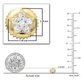 0.05 Carat (ctw) Round White Diamond Ladies Star Screw Back Stud Earrings | 10K Yellow Gold