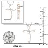 0.25 Carat (ctw) Round White Diamonds Ladies Loop Cross Pendant 1/4 CT | 18K Rose Gold