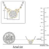 0.10 Carat (ctw) Round White Diamond Teddy Bear Face Pendant for Women with 18 Inch Silver Chain | 10K Yellow Gold