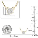 0.10 Carat (ctw) Round White Diamond Teddy Bear Face Pendant for Women with 18 Inch Gold Chain | 14K Yellow Gold