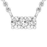 0.30 Carat (ctw) Two Stone Round Diamond Together Forever Pendant for Her 1/3 CT, 10K White Gold