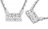 0.30 Carat (ctw) Two Stone Round Diamond Together Forever Pendant for Her 1/3 CT, 10K White Gold