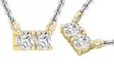0.30 Carat (ctw) Two Stone Round Diamond Together Forever Pendant for Her 1/3 CT, 10K Yellow Gold
