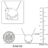 0.05 Carat (ctw) Round Diamonds Ladies Open Circle Pendant with 18 Inch Gold Chain | 10K White Gold