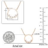 0.05 Carat (ctw) Round Diamonds Ladies Open Circle Pendant with 18 Inch Gold Chain | 18K Rose Gold