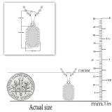 0.10 Carat (ctw) Round Diamond Tiny Classic Dog Tag Charm Pendant for Him 1/10 CT 10K White Gold