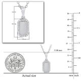 0.10 Carat (ctw) Round Diamond Tiny Classic Dog Tag Charm Pendant for Him 1/10 CT Sterling Silver
