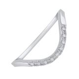 0.05 Carat (ctw) 0.05 Carat (ctw) Round White Diamond Curved Wedding Band | 925 Sterling Silver