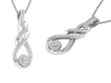 0.20 Carat (ctw) Round Diamond Ladies Infinity Double Twist Teardrop Pendant 1/5 CT, Sterling Silver