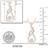 0.20 Carat (ctw) Round Diamond Ladies Infinity Double Twist Teardrop Pendant 1/5 CT, 18K Rose Gold
