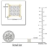 0.30 Carat (ctw) Princess White Diamond Ladies Square Framed Push Back Stud Earrings | 10K Yellow Gold